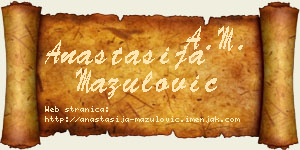 Anastasija Mazulović vizit kartica